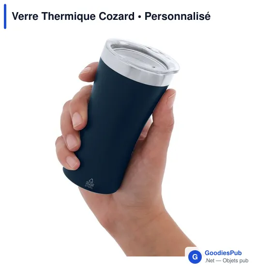 Verre thermique personnalisable en acier inox recyclé - Cozardavec logo - Image 10