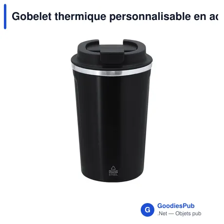 Gobelet thermique personnalisable en acier inoxydable recyclé - Verreavec logo