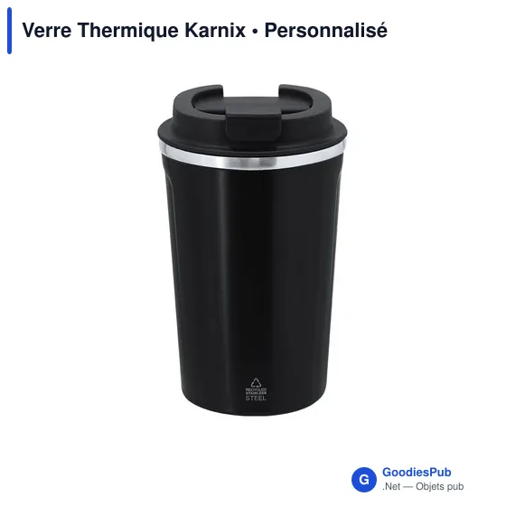 Gobelet thermique personnalisable en acier inoxydable recyclé - Verreavec logo - Image 1
