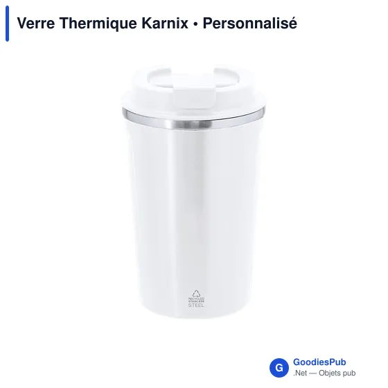 Gobelet thermique personnalisable en acier inoxydable recyclé - Verreavec logo - Image 7