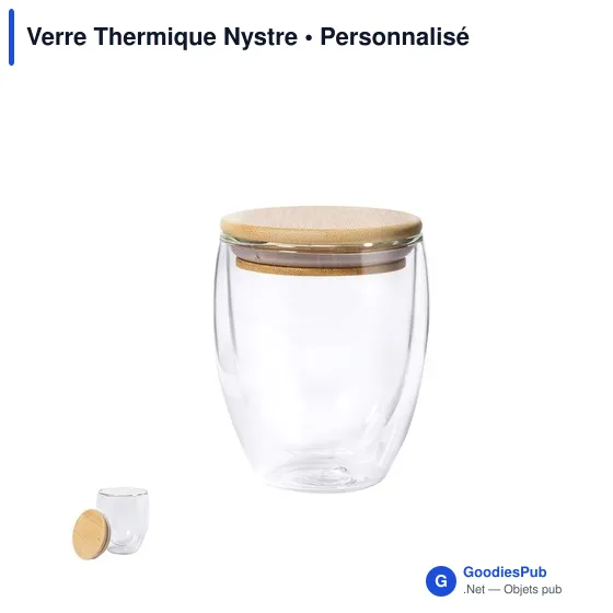 Mug thermique personnalisable avec logo - Verre isotherme Nature - Image 1
