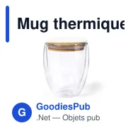 Mug thermique personnalisable avec logo - Verre isotherme Nature - Miniature 2