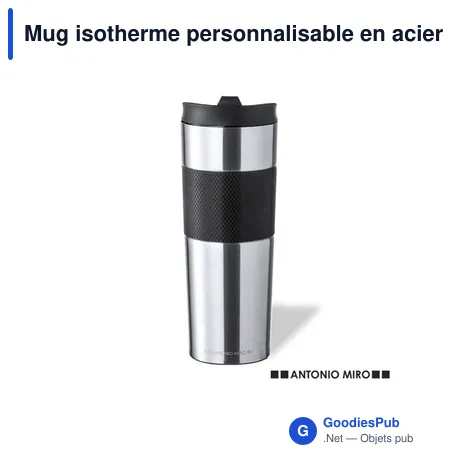 Mug isotherme personnalisable en acier inoxydable avec logo