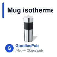 Mug isotherme personnalisable en acier inoxydable avec logo - Miniature 2