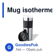 Mug isotherme personnalisable en acier inoxydable avec logo - Miniature 3