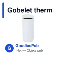 Gobelet thermique personnalisable en acier inoxydable - Verre Thermiqueavec logo - Miniature 3