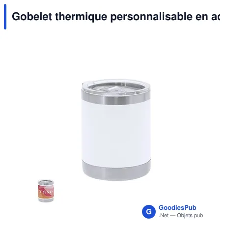 Gobelet thermique personnalisable en acier inoxydable - Verre Thermiqueavec logo