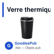 Verre thermique personnalisable Thira avec logo - 350 ml en acier recyclé - Miniature 1