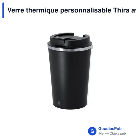 Verre thermique personnalisable Thira avec logo - 350 ml en acier recyclé