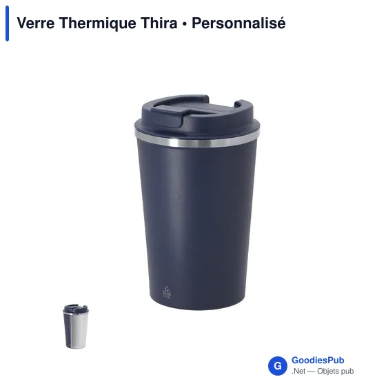 Verre thermique personnalisable Thira avec logo - 350 ml en acier recyclé - Image 2