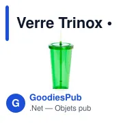 Verre réutilisable personnalisable Trinox avec logo - Miniature 1