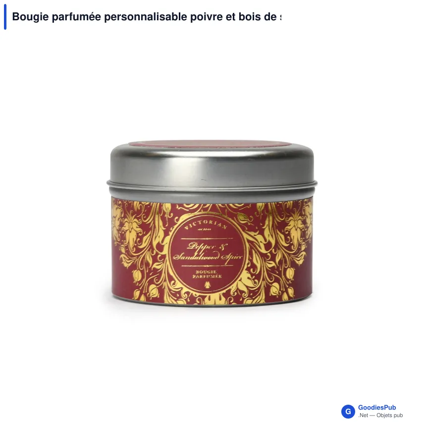 Bougie parfumée personnalisable poivre et bois de santal avec logo - Victorian - Image 2