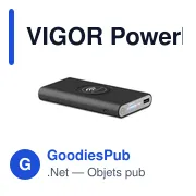 VIGOR Powerbank sans fil 8000 mAh - Miniature 1