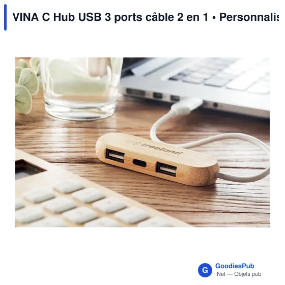VINA C Hub USB 3 ports câble 2 en 1 - Image 2