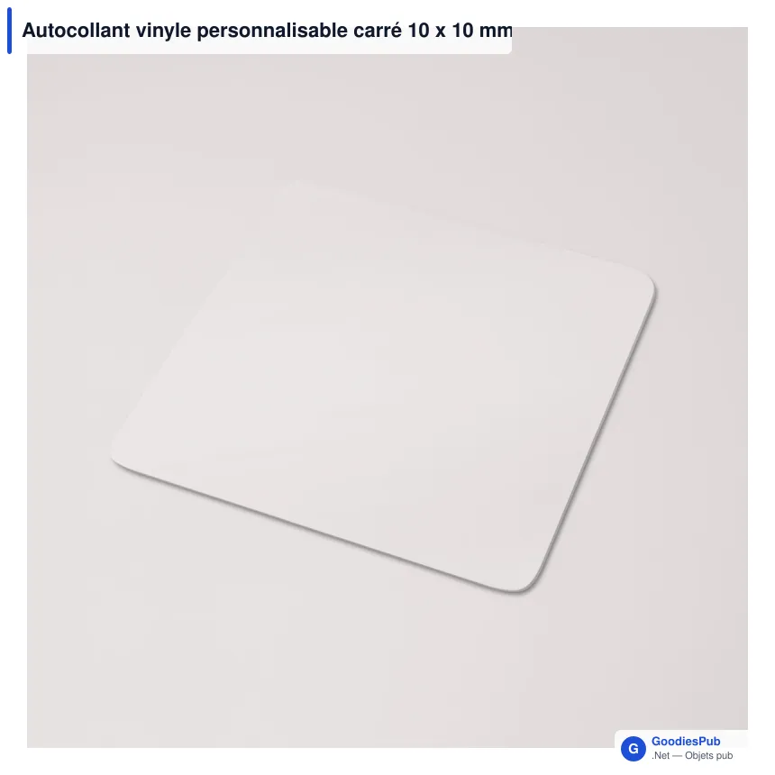 Autocollant vinyle personnalisable carré 10 x 10 mm avec logo - Sticker Carré - Image 3