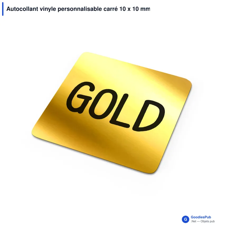 Autocollant vinyle personnalisable carré 10 x 10 mm avec logo - Sticker Carré - Image 5