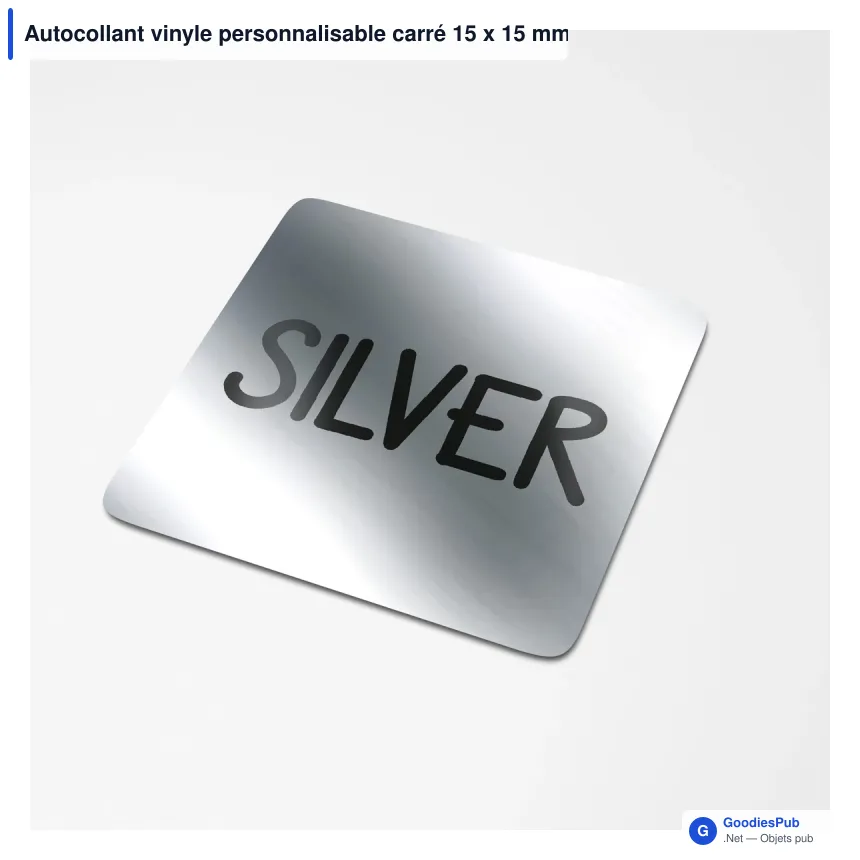 Autocollant vinyle personnalisable carré 15 x 15 mm avec logo - Sticker Carré - Image 5