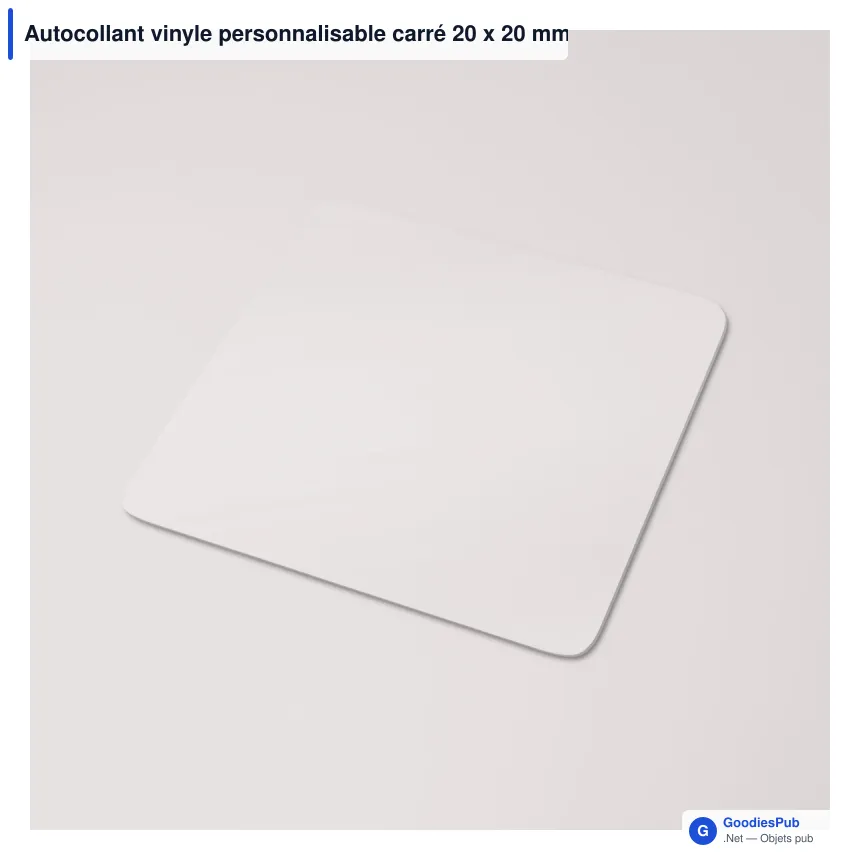 Autocollant vinyle personnalisable carré 20 x 20 mm avec logo - Sticker Carré - Image 3