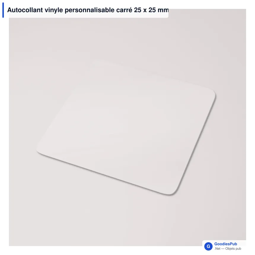 Autocollant vinyle personnalisable carré 25 x 25 mm avec logo - Sticker Carré - Image 5