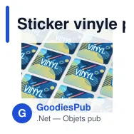 Sticker vinyle personnalisable carré 40 x 40 mm avec logo - Carré 40 - Miniature 1