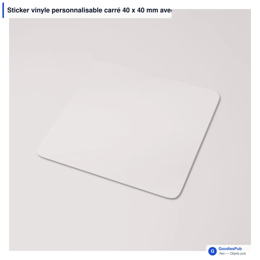 Sticker vinyle personnalisable carré 40 x 40 mm avec logo - Carré 40 - Image 3