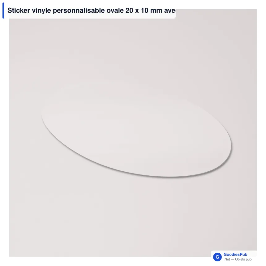 Sticker vinyle personnalisable ovale 20 x 10 mm avec logo - Ovale 20 - Image 2
