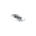Variante Argent - Sticker vinyle personnalisable ovale 20 x 10 mm avec logo - Ovale 20