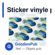Sticker vinyle personnalisable ovale 30 x 15 mm avec logo - Ovale 30 - Miniature 1