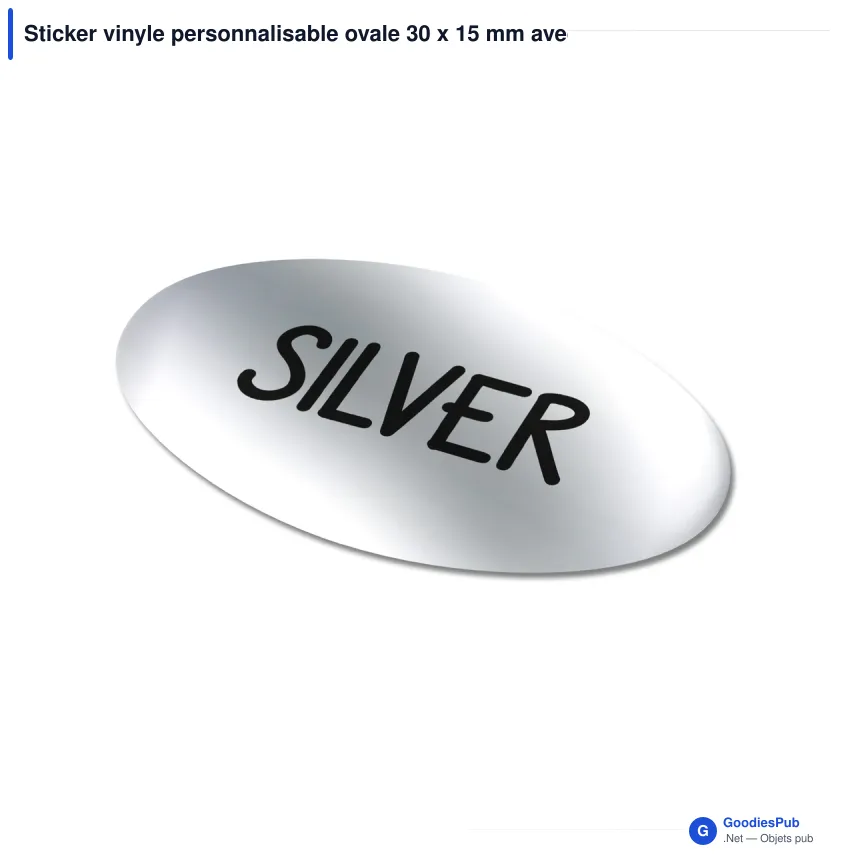 Sticker vinyle personnalisable ovale 30 x 15 mm avec logo - Ovale 30 - Image 3