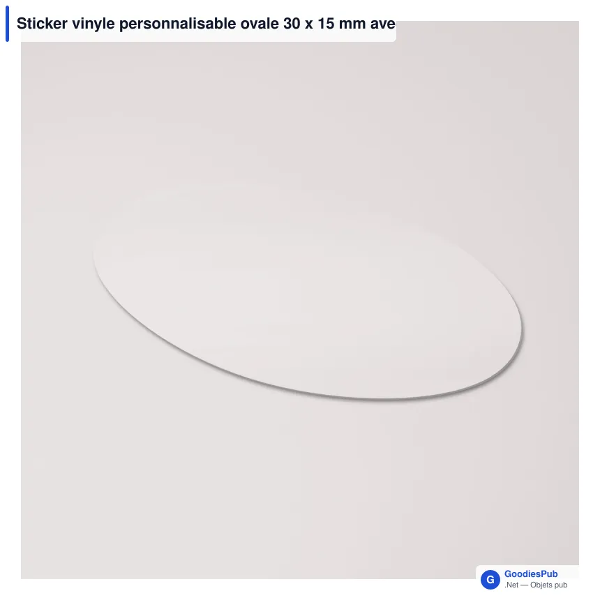 Sticker vinyle personnalisable ovale 30 x 15 mm avec logo - Ovale 30 - Image 5