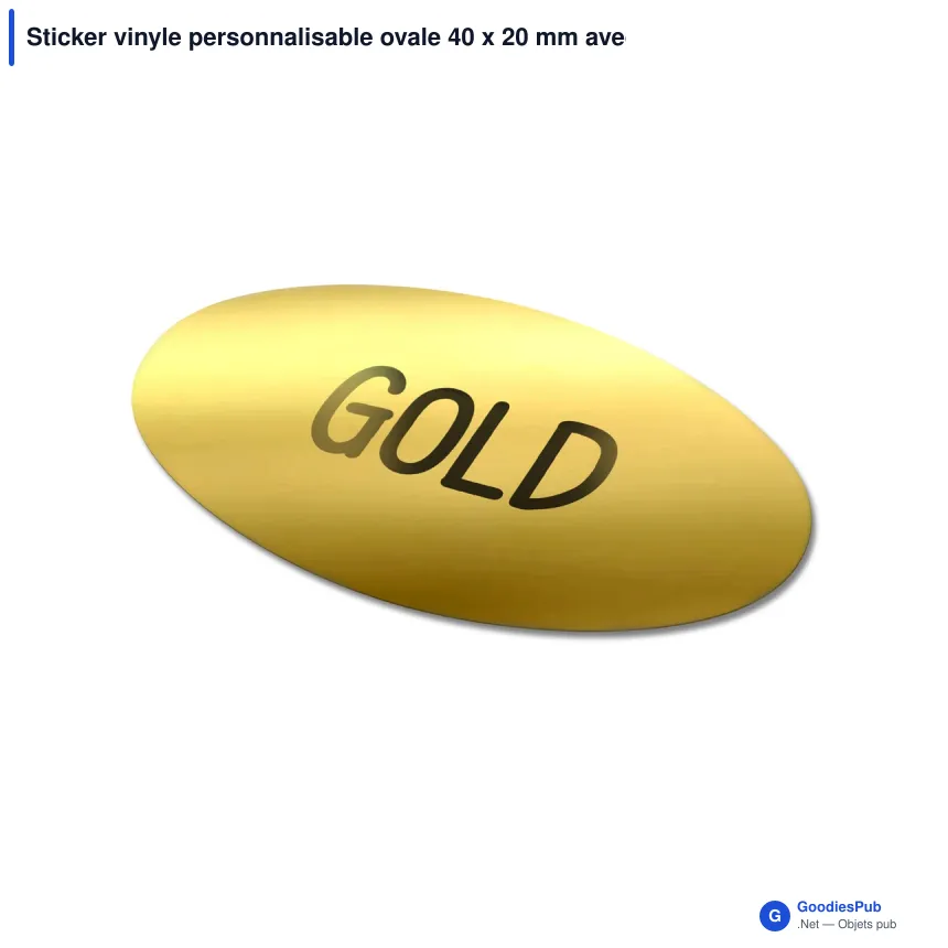 Sticker vinyle personnalisable ovale 40 x 20 mm avec logo - Ovale 40 - Image 3