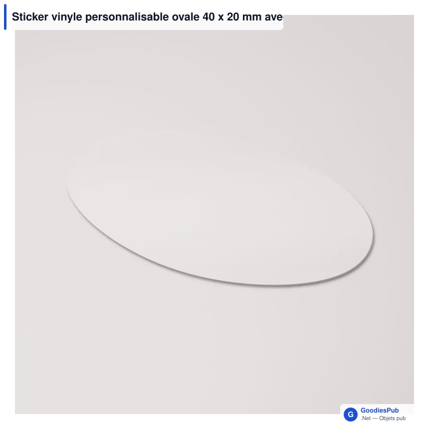 Sticker vinyle personnalisable ovale 40 x 20 mm avec logo - Ovale 40 - Image 5