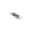 Variante Argent - Sticker vinyle personnalisable ovale 40 x 20 mm avec logo - Ovale 40