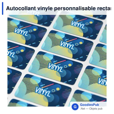 Autocollant vinyle personnalisable rectangulaire 100 x 30 mm avec logo - Sticker Rectangle