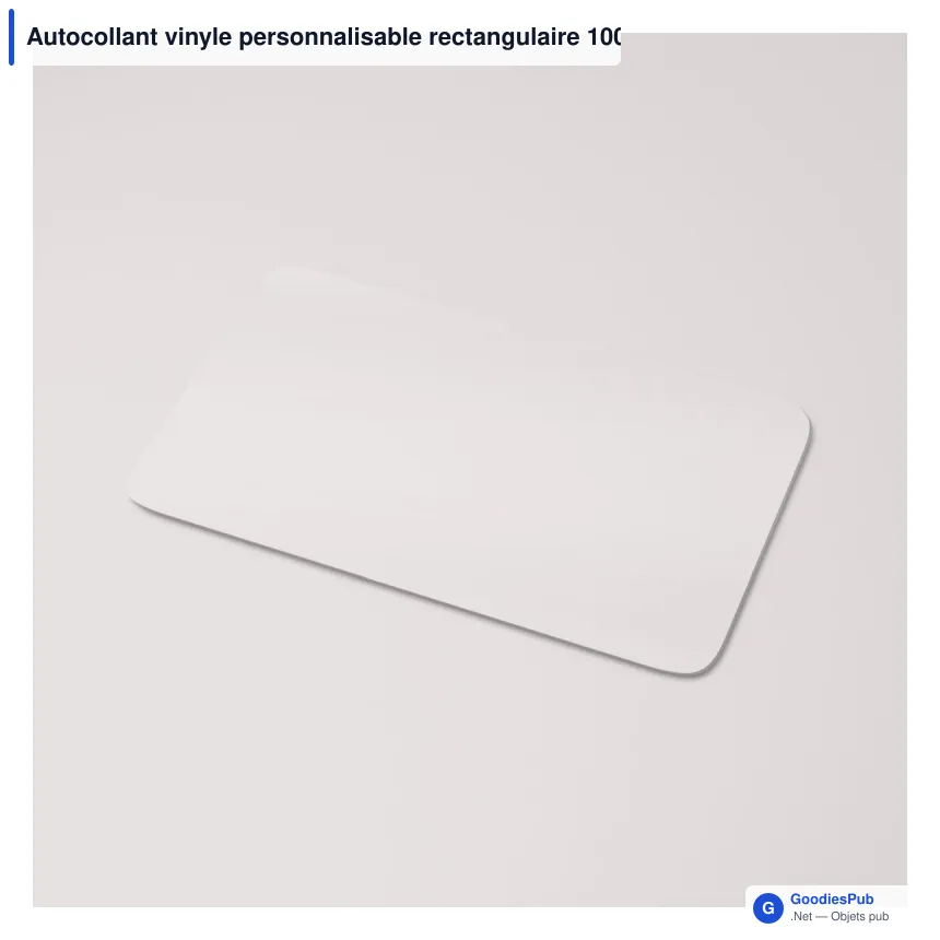 Autocollant vinyle personnalisable rectangulaire 100 x 30 mm avec logo - Sticker Rectangle - Image 2