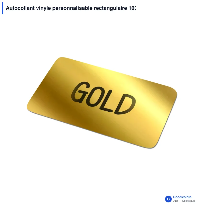 Autocollant vinyle personnalisable rectangulaire 100 x 30 mm avec logo - Sticker Rectangle - Image 3