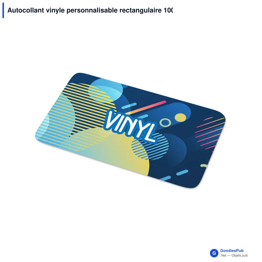 Autocollant vinyle personnalisable rectangulaire 100 x 30 mm avec logo - Sticker Rectangle - Image 4