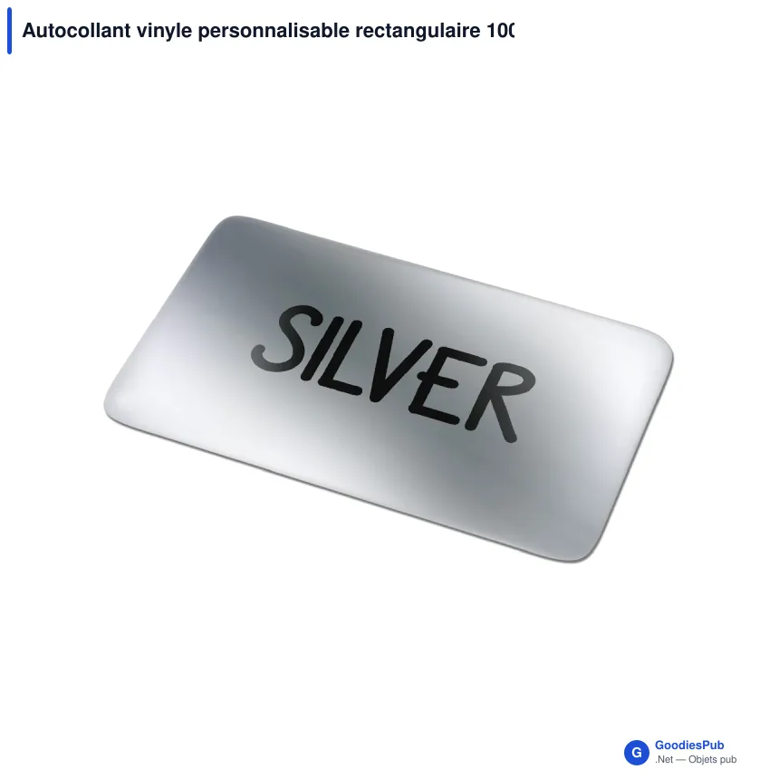 Autocollant vinyle personnalisable rectangulaire 100 x 30 mm avec logo - Sticker Rectangle - Image 5