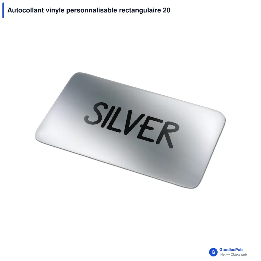 Autocollant vinyle personnalisable rectangulaire 20 x 10 mm avec logo - Sticker Rectangle - Image 3