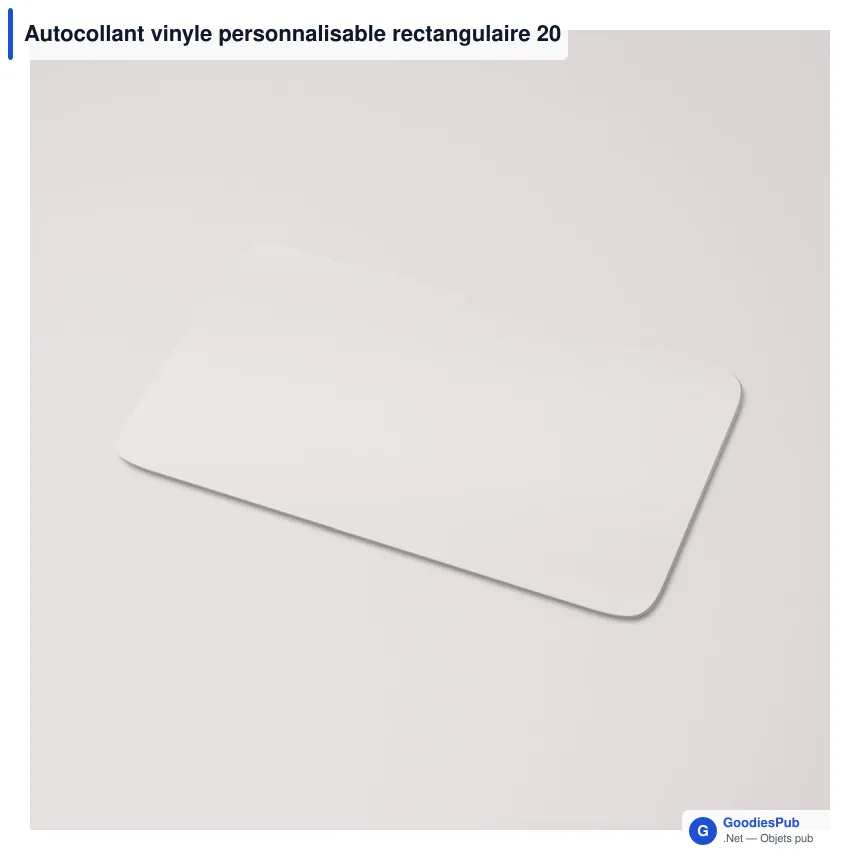 Autocollant vinyle personnalisable rectangulaire 20 x 10 mm avec logo - Sticker Rectangle - Image 5