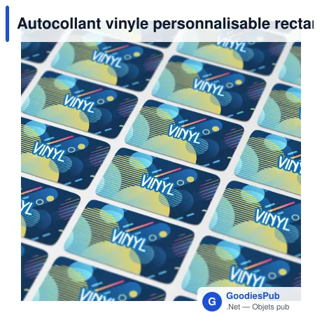 Autocollant vinyle personnalisable rectangulaire 30 x 15 mm avec logo - Sticker Rectangle