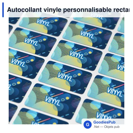 Autocollant vinyle personnalisable rectangulaire 40 x 20 mm avec logo - Sticker Rectangle
