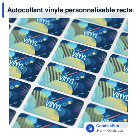 Autocollant vinyle personnalisable rectangulaire 50 x 20 mm avec logo - Sticker Rectangle