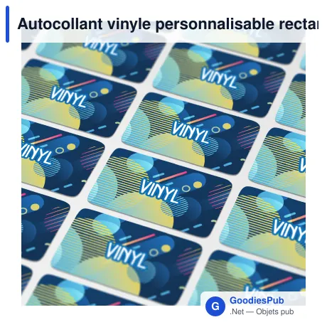 Autocollant vinyle personnalisable rectangulaire 60 x 25 mm avec logo - Sticker Rectangle