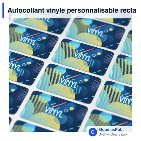 Autocollant vinyle personnalisable rectangulaire 80 x 25 mm avec logo - Sticker Rectangle
