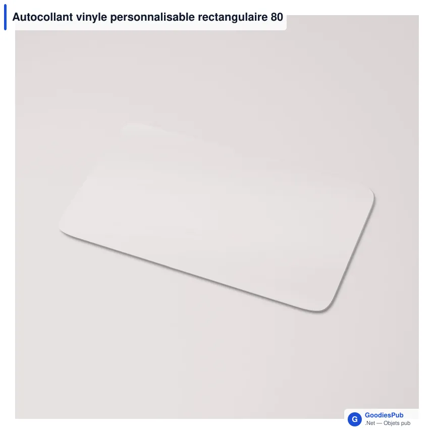 Autocollant vinyle personnalisable rectangulaire 80 x 25 mm avec logo - Sticker Rectangle - Image 2