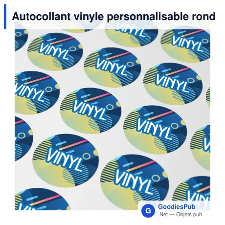 Autocollant vinyle personnalisable rond Ø 10 mm avec logo - Sticker Rond