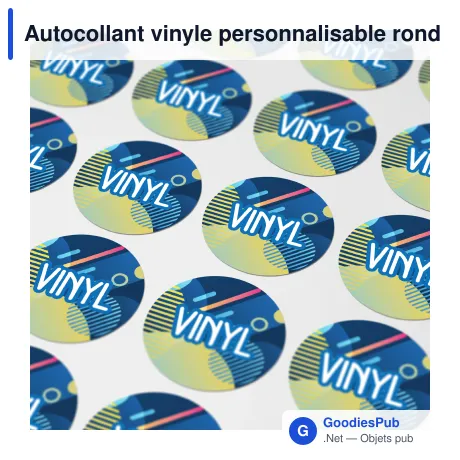 Autocollant vinyle personnalisable rond Ø 13 mm avec logo - Sticker Rond