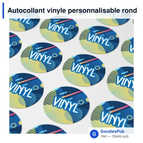 Autocollant vinyle personnalisable rond Ø 15 mm avec logo - Sticker Rond