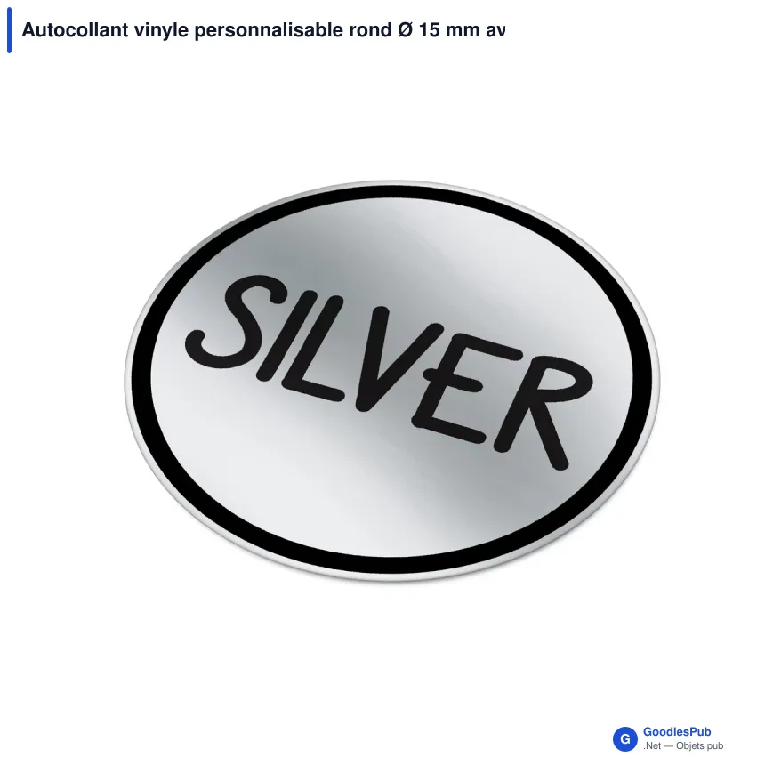 Autocollant vinyle personnalisable rond Ø 15 mm avec logo - Sticker Rond - Image 3